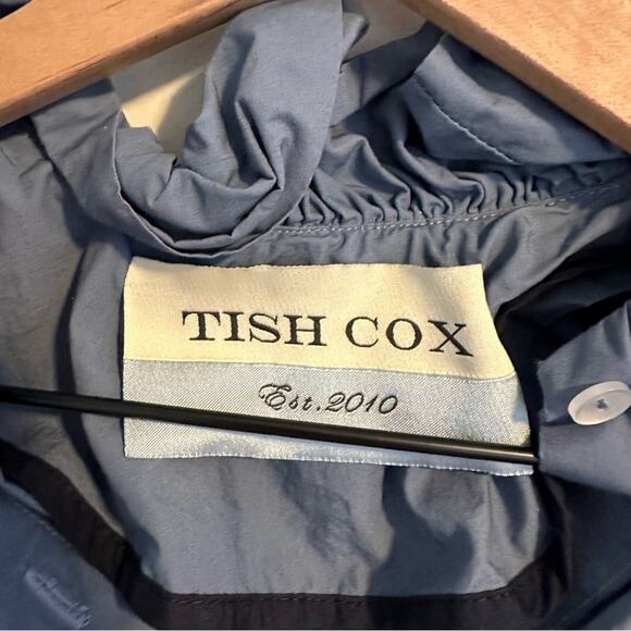 Tuckernuck TISH COX Blue Button Front Ruffled Top Blouse XS - Picture 13 of 15